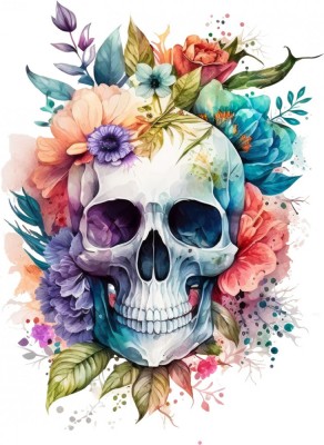 Sticker decorativ, Craniu, Multicolor, 82 cm, 1274STK foto