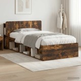Cumpara ieftin Cadru de pat cu depozitare Stejar fumuriu 75 x 190 cm