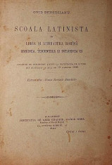 SCOALA LATINISTA IN LIMBA SI LITERATURA ROMANA, 1900 foto