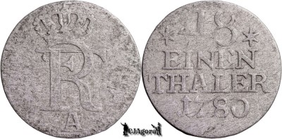 1780 A, &amp;sup1;&amp;frasl;₄₈ Thaler - Frederic al II-lea - Regatul Prusiei | KM 327 foto
