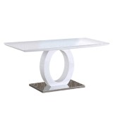 Cumpara ieftin Masa din mdf alb lucios si picior otel Zarni 150x80x75 cm