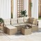 vidaXL Set de canapele pentru grădină 7 pcs Bej Rattan poli 3346461