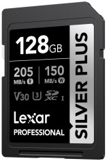 Lexar SDXC Professional SILVER Plus UHS-I/U3/A2/4K R205/W150 (V30) 128GB