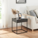 Noptiera Rautj&auml;rvi 50x43x41cm otel negru mat [en.casa] HausGarden Leisure