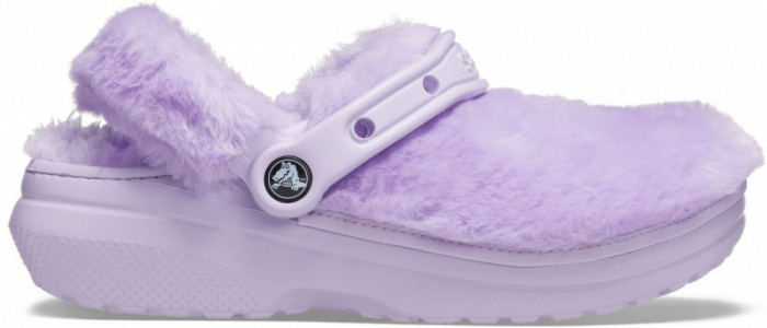 Saboți Crocs Classic Fur Sure Mov - Lavender
