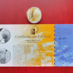 Moneda de argint - 10 Euro 2003, "Georges Simenon" Belgia - G 4202