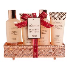 Set baie Scented Bath Bronze Vanilla &amp; Coconut, IDC Institute, 4 piese, 44015