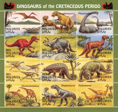 MALDIVE 1994 - Animale preistorice /colita MNH ( 2 imagini) foto
