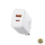 Incarcator Retea Baseus Compact 20W 3A 1 x USB-A - 1 x USB-C Alb CCXJ-B02