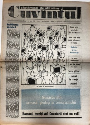 Cuvantul, nr. 36, 2-8 octombrie 1992 foto