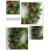 Coronita pentru craciun flippy, 60 cm, din brad artificial, decorata cu conuri si merisoare, verde