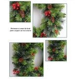 Coronita pentru craciun flippy, 60 cm, din brad artificial, decorata cu conuri si merisoare, verde
