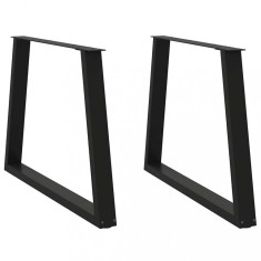 vidaXL Picioare de masă &icirc;n formă de V, 2 buc., negru, 90x(72-73,3) cm, oțel