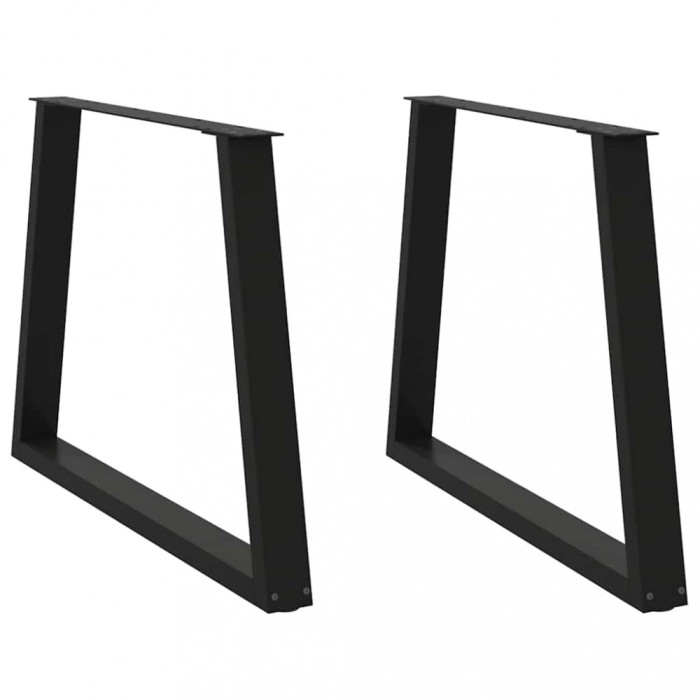vidaXL Picioare de masă &icirc;n formă de V, 2 buc., negru, 90x(72-73,3) cm, oțel