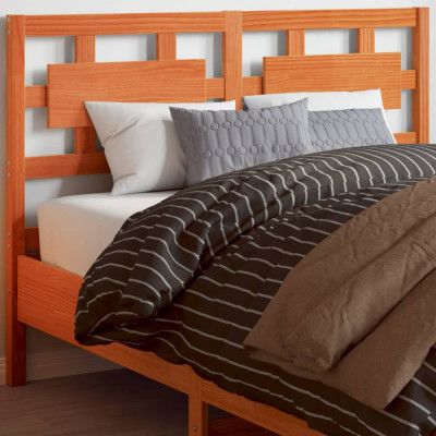 vidaXL Tăblie de pat, maro ceruit, 135 cm, lemn masiv de pin foto
