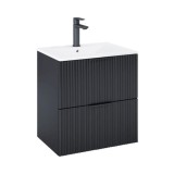 Set Mobilier Baie Roca Reef 60 cm Negru cu Lavoar