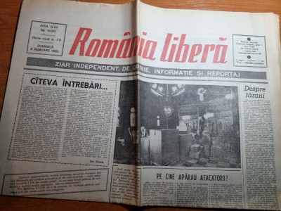 romania libera 4 februarie 1990- interviu regele mihai,multumim laszlo tokes foto