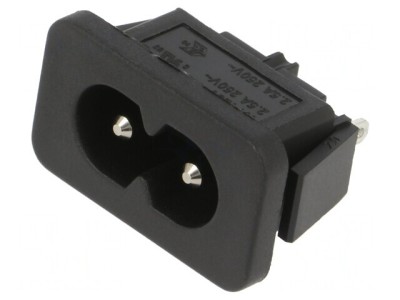 Conector Alimentare AC Soclu Tată 2,5A 250V IEC 60320 foto