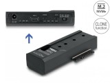 Convertor USB type C la 1 x SSD M.2 NVMe + 1 x SATA SSD/HDD Functie de clona, Delock 64252
