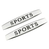 Cumpara ieftin Set 2 x Embleme auto metalice, autoadezive, model &quot;SPORTS&quot;, finisaj Crom, dimensiune, 10 x 1,5 cm, AVEX