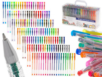 Set 140 piese, Pixuri cu gel multicolor cu sclipici (glitter) foto