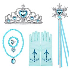 Set accesorii printesa Elsa Sofia Concept Contine Coronita , Manusi, Bagheta, Colier, Bratara, Cercei, Inel