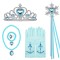Set accesorii printesa Elsa Sofia Concept Contine Coronita , Manusi, Bagheta, Colier, Bratara, Cercei, Inel
