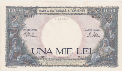 ROMANIA 1000 lei 1941 XF+ foto