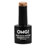 Oja de Unghii Semipermanentă Roz Aurie cu Glitter, 8 ml, CMCLASS