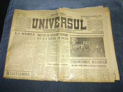 ZIARUL UNIVERSUL 14 OCTOMBRIE 1940 foto