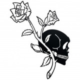 Decoratiune perete Krodesign Skull&amp;Rose, diametru 50 cm, negru, VivaTechnix