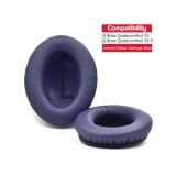 Set 2 bureti pentru casti Bose QuietComfort 35 ll / I, QC35 ll / I, Over-Ear - Albastru - Spuma cu memorie - Piele ecologica