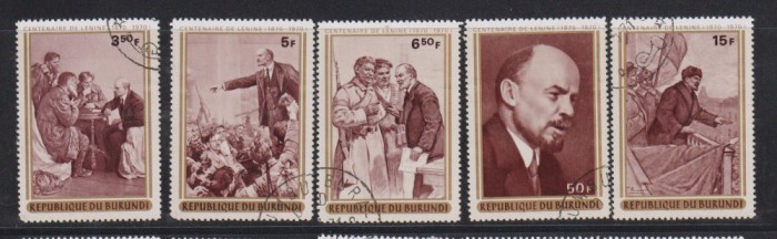BURUNDI TEMATICA LENIN MI.685-689 STAMPILAT