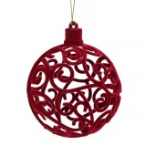 Ornament Brad Crăciun, Model Perforat, Culoare Bordo, Dimensiune 10 cm, Material Plastic și Spumă, Oem