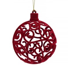 Ornament Brad Crăciun, Model Perforat, Culoare Bordo, Dimensiune 10 cm, Material Plastic și Spumă