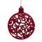Ornament Brad Crăciun, Model Perforat, Culoare Bordo, Dimensiune 10 cm, Material Plastic și Spumă