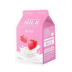 Masca faciala pentru ten radiant A'Pieu Strawberry Milk One-Pack, 21g