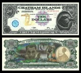 INSULA CHATHAM ISLANDS █ bancnota █ 10 Dollars █ 2001 █ POLYMER / TYVEK █ UNC