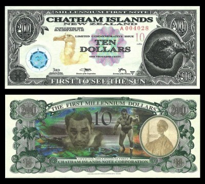 INSULA CHATHAM ISLANDS █ bancnota █ 10 Dollars █ 2001 █ POLYMER / TYVEK █ UNC foto
