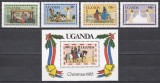 Uganda 1983 - Crăciun, Serie + Colita, MNH