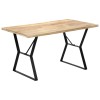 Masa Bucatarie Gossi 140x80 cm Lemn Masiv Mango Stil Industrial Maro/Negru