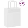 Pungi de h&acirc;rtie 50 buc cu m&acirc;nere albe 18x8x22 cm