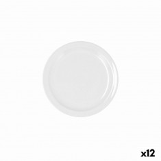 Set 12 farfurii, Bidasoa, Glacial, Ø 16 cm, ceramica, alb