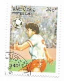Laos - Campionatul Mondial de Fotbal - SUA (1994), 1991 - 340 K, obliterat