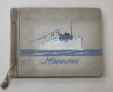 ALBUM CU FOTOGRAFII LIPITE PE CARTON DIN CALATORIILE VASULUI &#039; MILWAUKEE &#039; , PERIOADA INTERBELICA