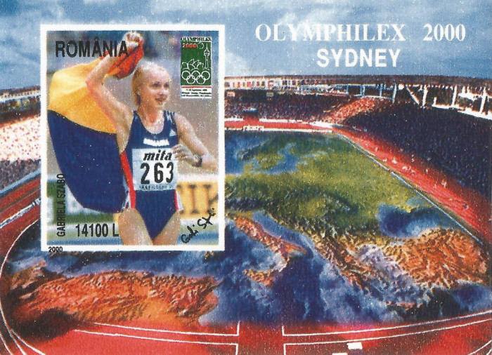 Romania, LP 1524/2000, &quot;Olymphilex&quot; - Sidney 2000, colita nedantelata, MNH