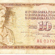 M1 - Bancnota foarte veche - Fosta Iugoslavia - 10 dinarI - 1968