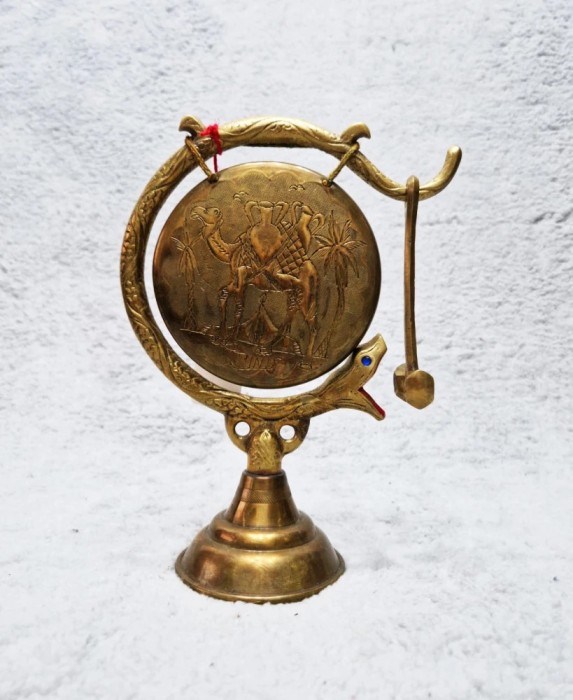 vtg Gong Masa motive Arabe Forma de Sarpe Alama Camila 24 cm inaltime