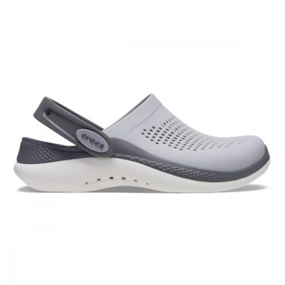 Saboți Crocs LiteRide 360 Clog Kids Gri - Light Grey/Slate Grey foto