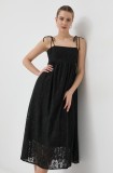 Notes du Nord rochie culoarea negru, midi, evazată